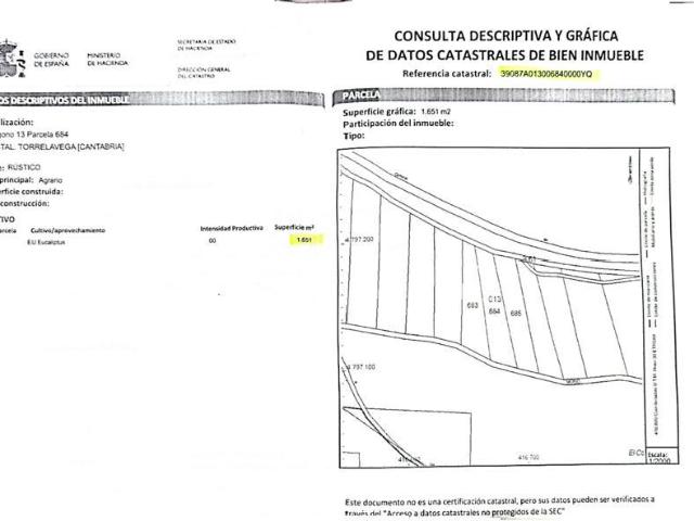Terreno en venta en Campuzano, Torrelavega