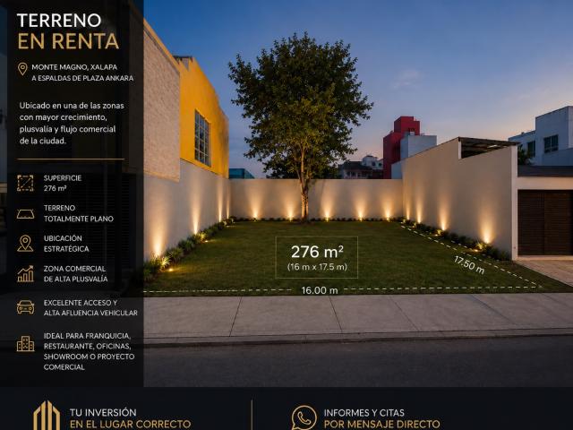 Terreno en renta en Xalapa, Veracruz