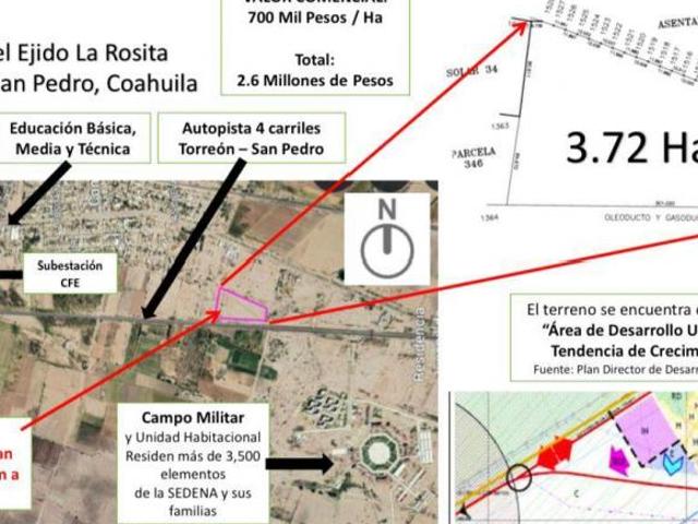 Terreno Industrial en VENTA en ejido La Rosita, Municipio de San Pedro Coah