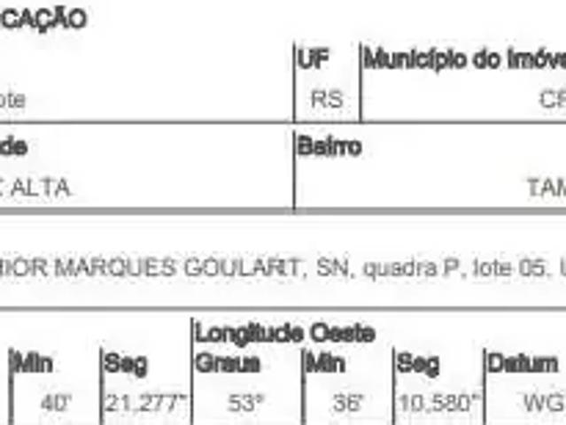 Terreno venda em Região Geográfica Imediata de Cruz Alta, Cruz Alta