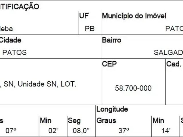 Terreno venda em Região Geográfica Imediata de Patos, Região Metropolitana de Patos