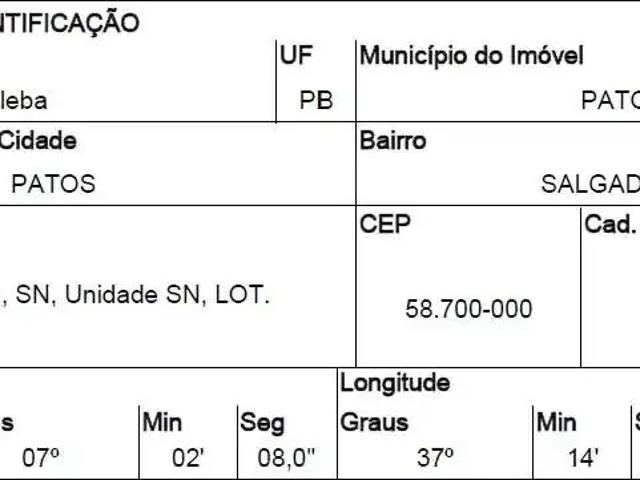 Terreno venda em Região Geográfica Imediata de Patos, Região Metropolitana de Patos