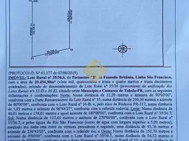 Terreno venda em Região Geográfica Imediata de Toledo, Toledo