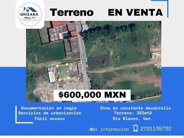 Terreno en venta en Río Blanco, Veracruz