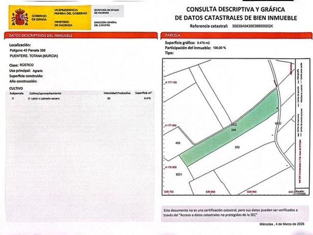 Terreno en venta en Raiguero Bajo, Bajo Guadalentín