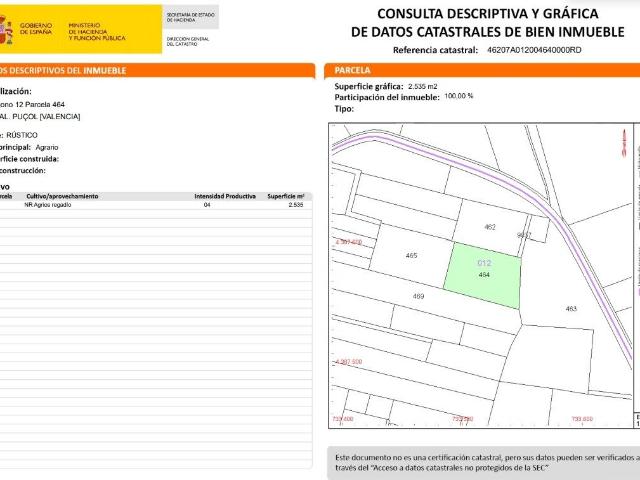 Terreno en venta en Puçol, València / Valencia