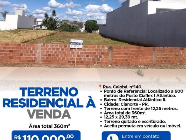 Terreno venda em Região Geográfica Imediata de Cianorte, Cianorte