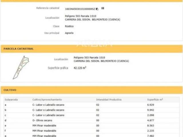Terreno en venta en Belmontejo, Cuenca