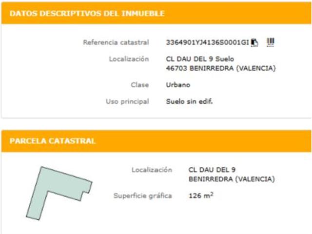 Terreno en venta en Benirredrà, València / Valencia