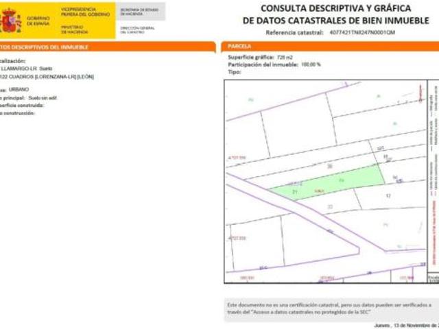 Terreno en venta en Lorenzana, Cuadros