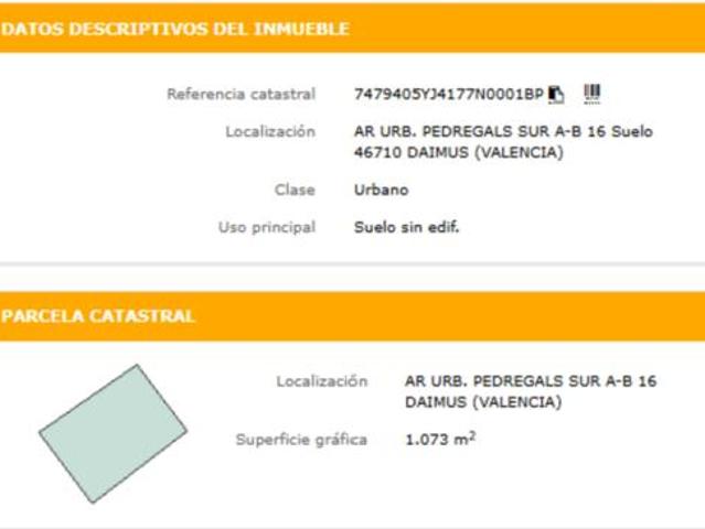 Terreno en venta en Platja de Daimús, Daimús