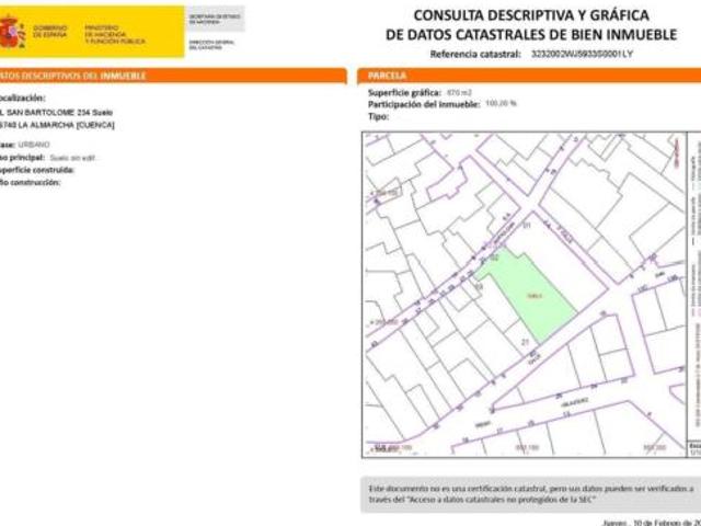 Terreno en venta en La Almarcha, Cuenca