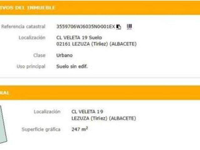 Terreno en venta en Tiriez, Lezuza