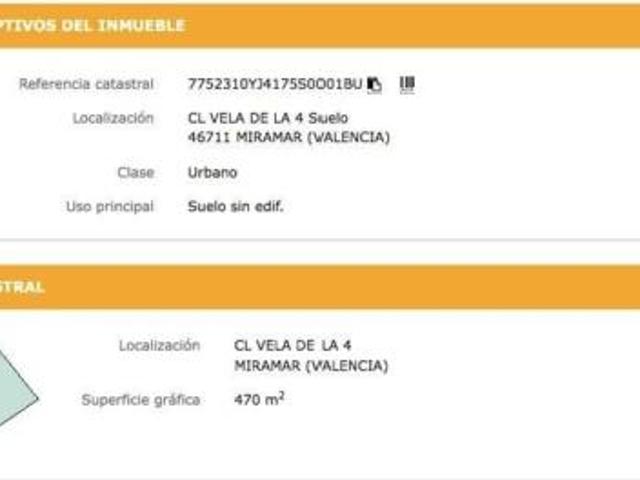 Terreno en venta en Miramar, València / Valencia