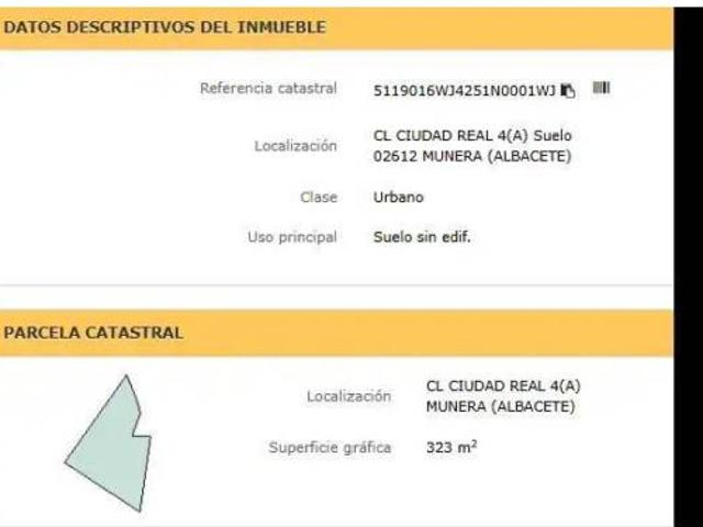 Terreno en venta en Munera, Albacete