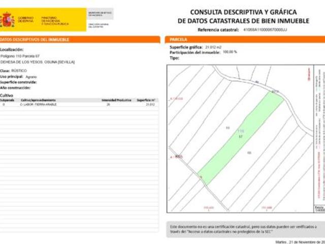 Terreno en venta en Osuna, Sevilla