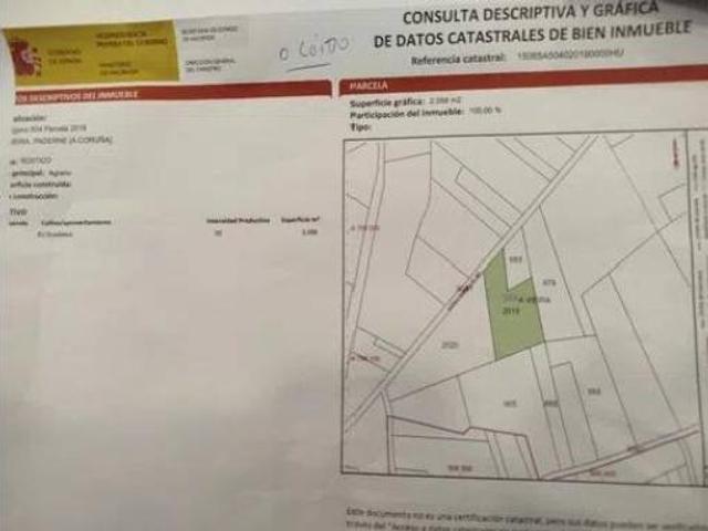 Terreno en venta en Paderne de Abaixo, O Consistorio