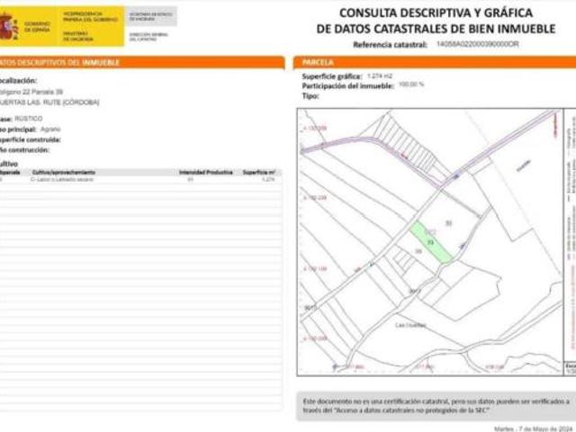 Terreno en venta en Rute, Córdoba