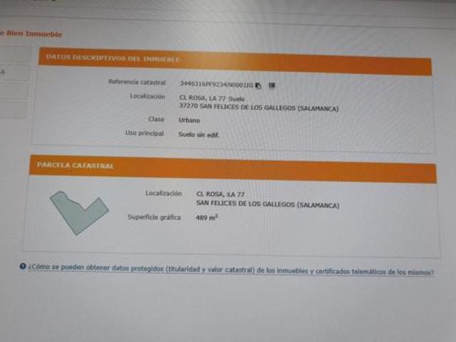 Terreno en venta en San Felices de los Gallegos, Salamanca