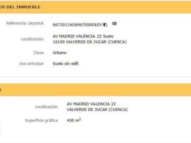 Terreno en venta en Valverde de Júcar, Cuenca