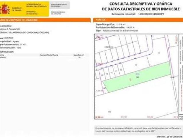 Terreno en venta en Villafranca de Córdoba, Córdoba