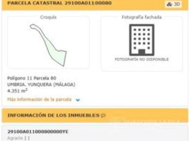 Terreno en venta en Yunquera, Málaga