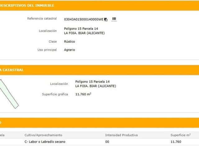 Terreno en venta en l'Alt Vinalopó / El Alto Vinalopó, Valencia