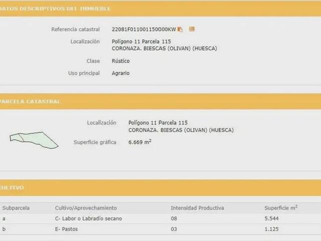 Terreno en venta en Puente Sardas, Alto Gállego