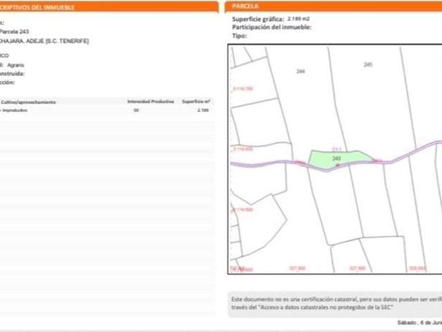 Terreno en venta en Tijoco Alto, Adeje