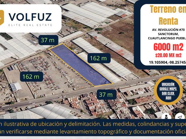 Terreno en renta en Cuautlancingo, Puebla