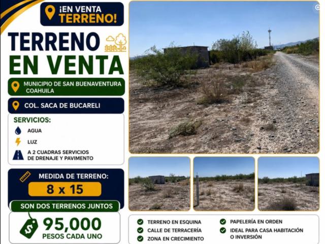 Terreno en venta en San Buenaventura, Coahuila