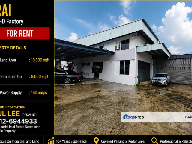 Warehouse for rent in Wellesley, Penang