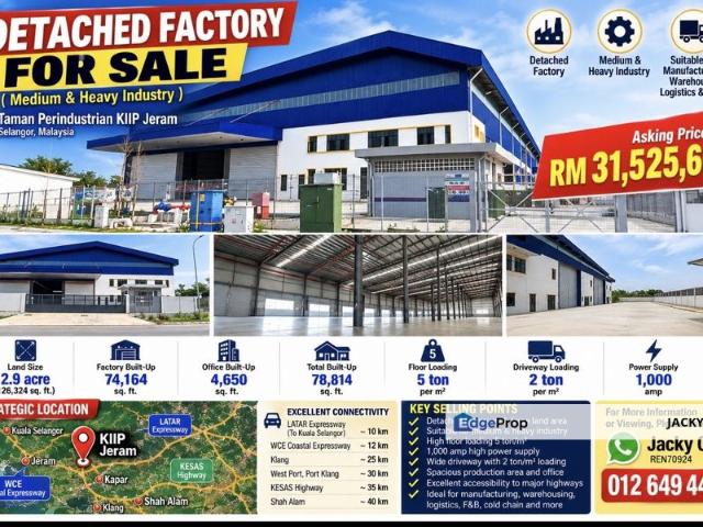 Warehouse for sale in Kuala Selangor