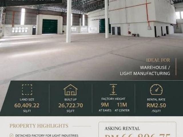 Warehouse for rent in Johore Bahru, Johor