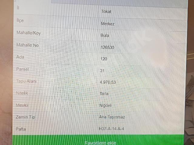 Tokat Merkez, Tokat içerisinde satılık Arsa