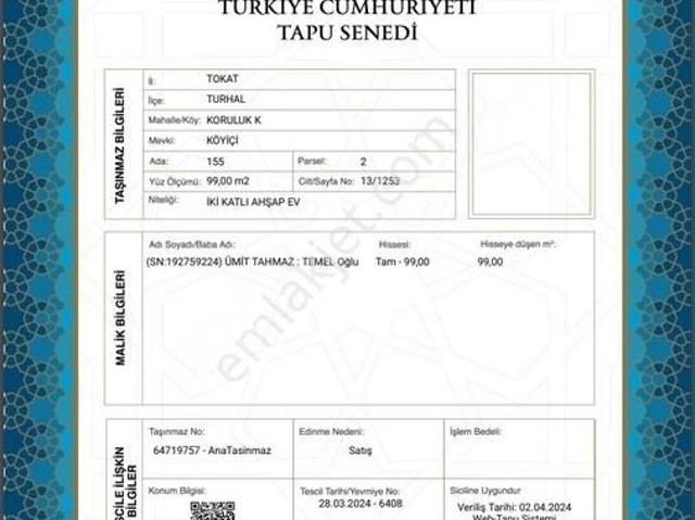 Turhal içerisinde satılık Villa Turhal içerisinde satılık Villa