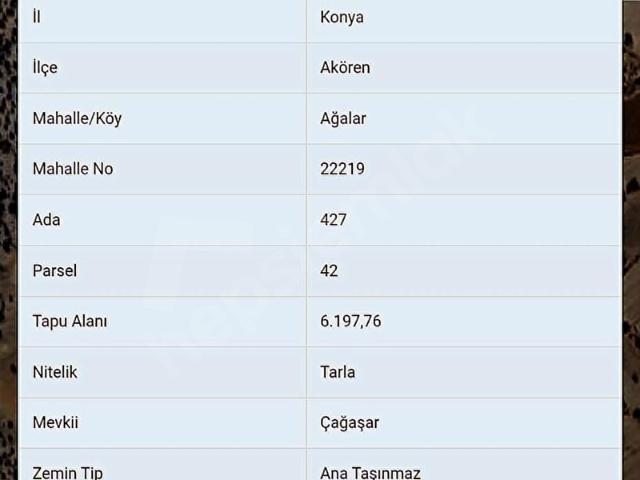 Akören içerisinde satılık Arsa