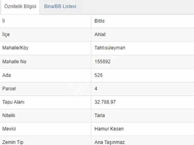 Kulaksız, Ahlat içerisinde satılık Arsa