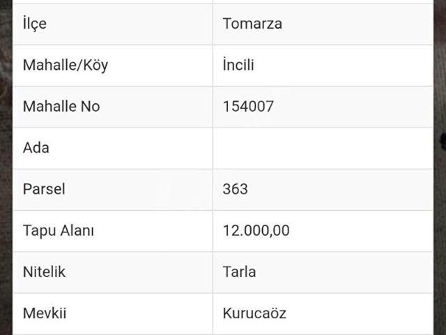 Yoncalık, Tomarza içerisinde satılık Arsa