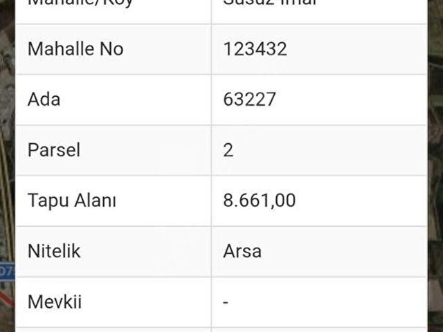 Susuz Mahallesi, Yenimahalle içerisinde satılık Arsa