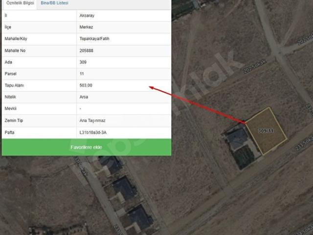 Aksaray Merkez içerisinde satılık Arsa