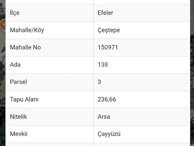 Aydın, Efeler içerisinde satılık Arsa