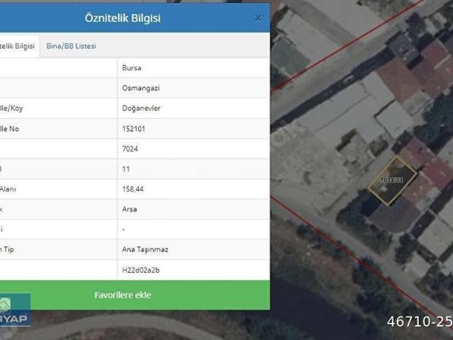 Osmangazi, Bursa içerisinde satılık Arsa