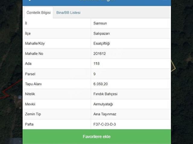 Salipazari, Samsun içerisinde satılık Arsa
