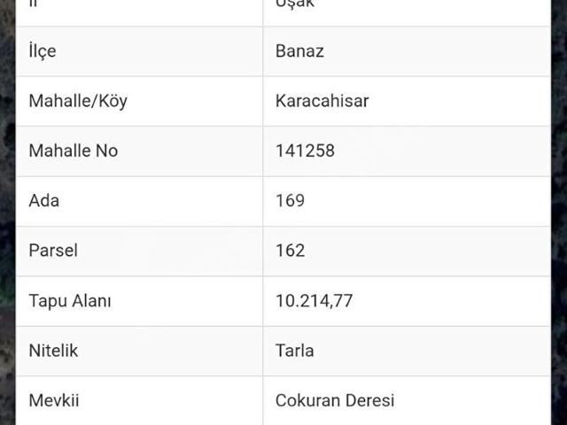 Karacahisar, Banaz içerisinde satılık Arsa