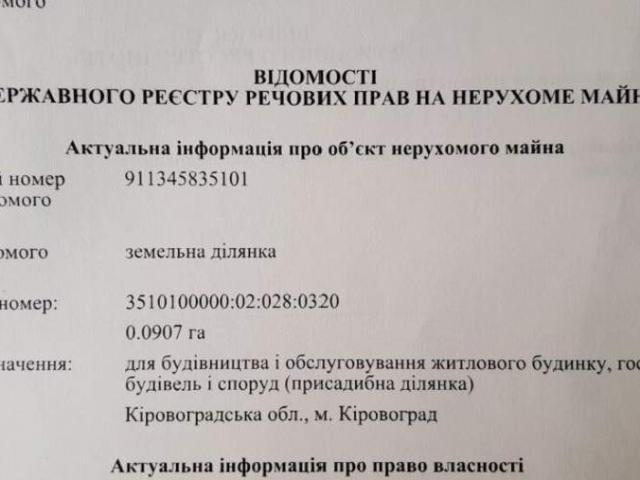 Участок продажа в Кропивницком