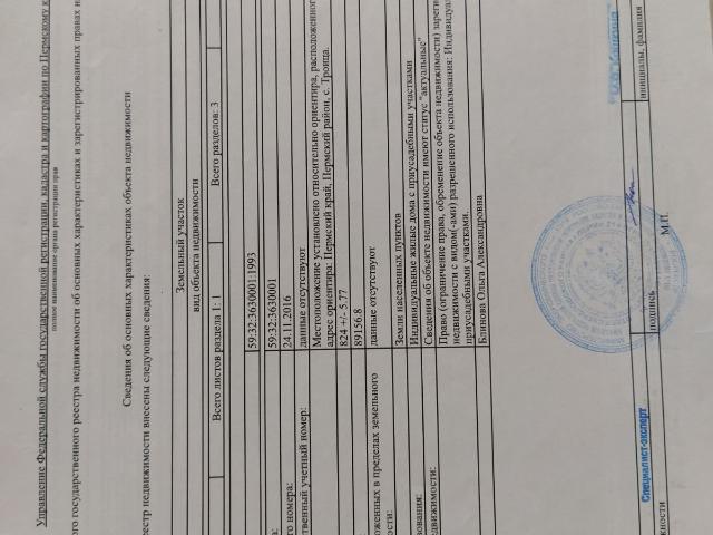 Участок продажа в Пермский Край