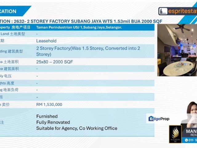 Warehouse for sale in Petaling, Subang Jaya