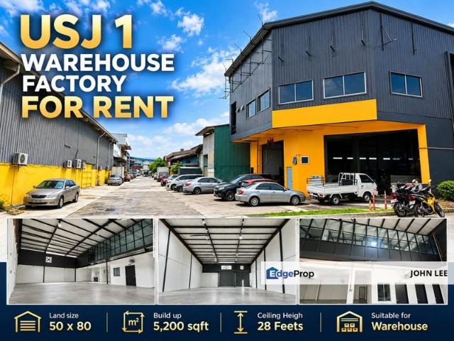 Warehouse for rent in Majlis Bandaraya Subang Jaya, Petaling