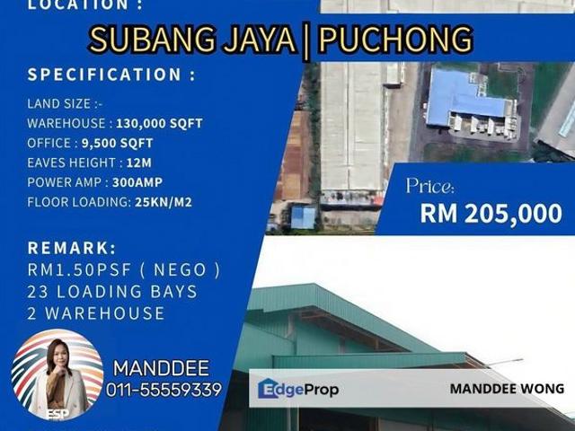 Warehouse for rent in Petaling, Subang Jaya